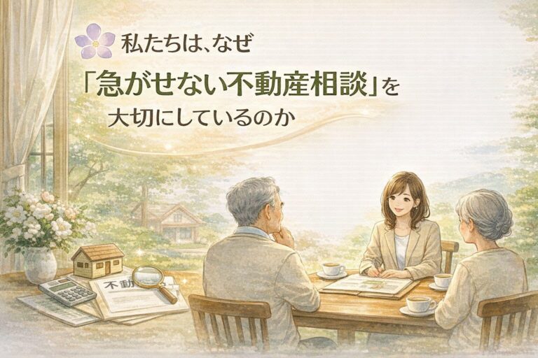 私たちは、なぜ「急がせない不動産相談」を大切にしているのか